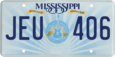 MS license plate JEU406