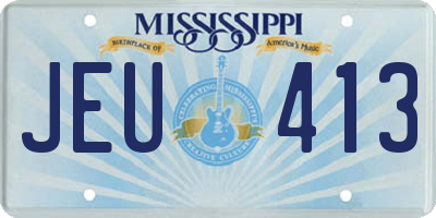 MS license plate JEU413
