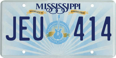 MS license plate JEU414
