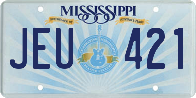 MS license plate JEU421