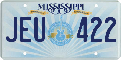 MS license plate JEU422