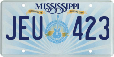 MS license plate JEU423