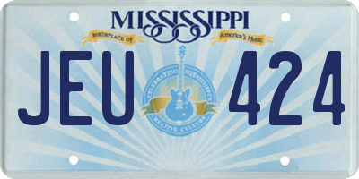 MS license plate JEU424