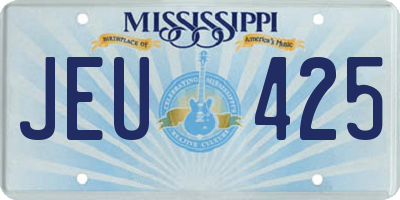MS license plate JEU425