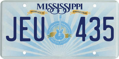 MS license plate JEU435
