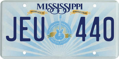 MS license plate JEU440