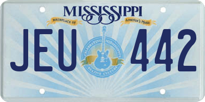 MS license plate JEU442