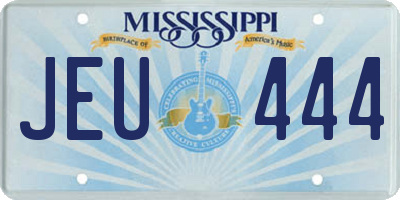 MS license plate JEU444