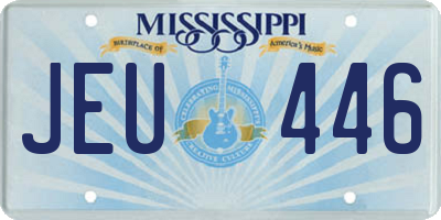 MS license plate JEU446