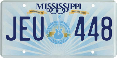 MS license plate JEU448