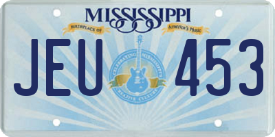 MS license plate JEU453