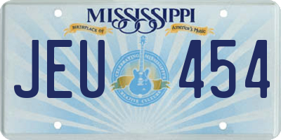 MS license plate JEU454