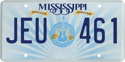 MS license plate JEU461