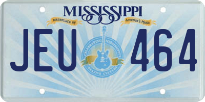 MS license plate JEU464