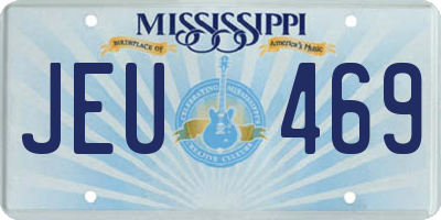 MS license plate JEU469