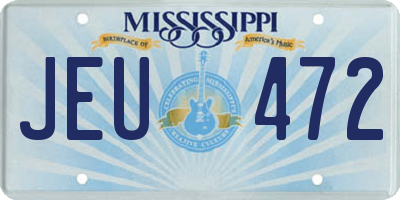 MS license plate JEU472