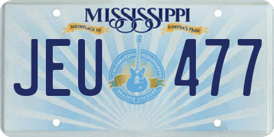 MS license plate JEU477