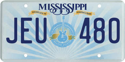 MS license plate JEU480