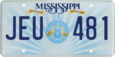 MS license plate JEU481