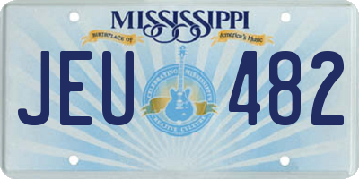 MS license plate JEU482