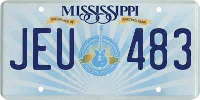 MS license plate JEU483
