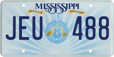 MS license plate JEU488