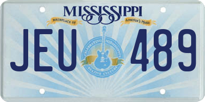 MS license plate JEU489