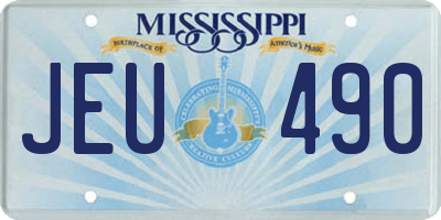 MS license plate JEU490