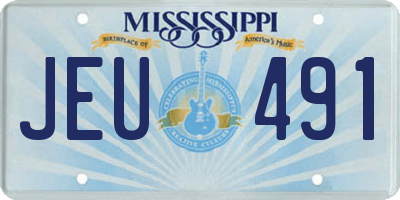 MS license plate JEU491