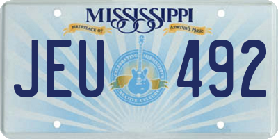 MS license plate JEU492