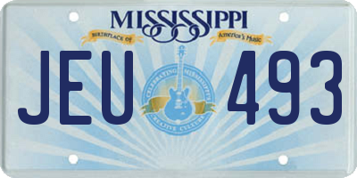 MS license plate JEU493