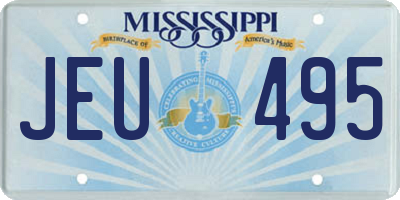 MS license plate JEU495
