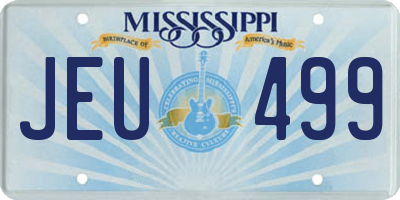 MS license plate JEU499
