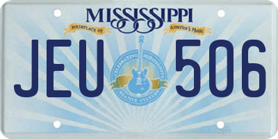 MS license plate JEU506