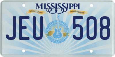 MS license plate JEU508