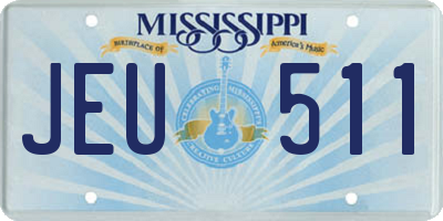 MS license plate JEU511