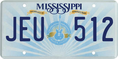 MS license plate JEU512