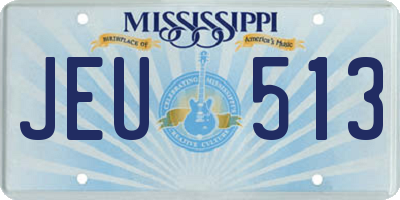 MS license plate JEU513