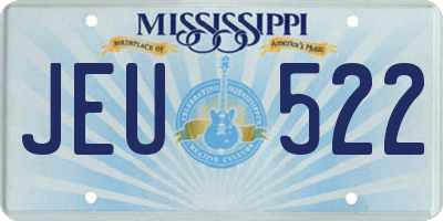 MS license plate JEU522