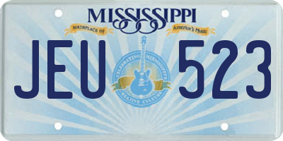 MS license plate JEU523