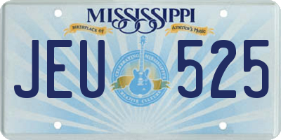 MS license plate JEU525