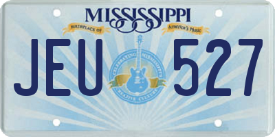 MS license plate JEU527