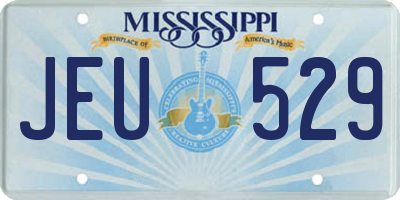 MS license plate JEU529