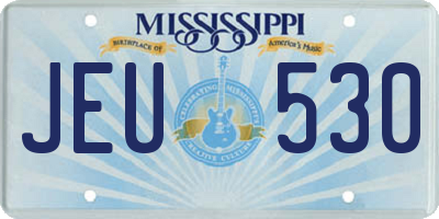 MS license plate JEU530
