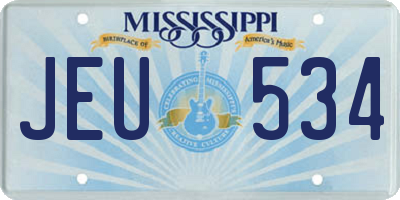 MS license plate JEU534