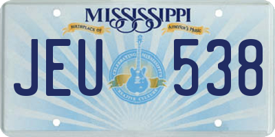 MS license plate JEU538