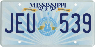 MS license plate JEU539