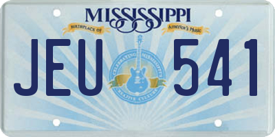 MS license plate JEU541