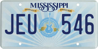 MS license plate JEU546