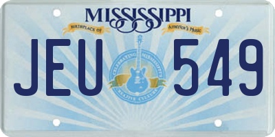 MS license plate JEU549